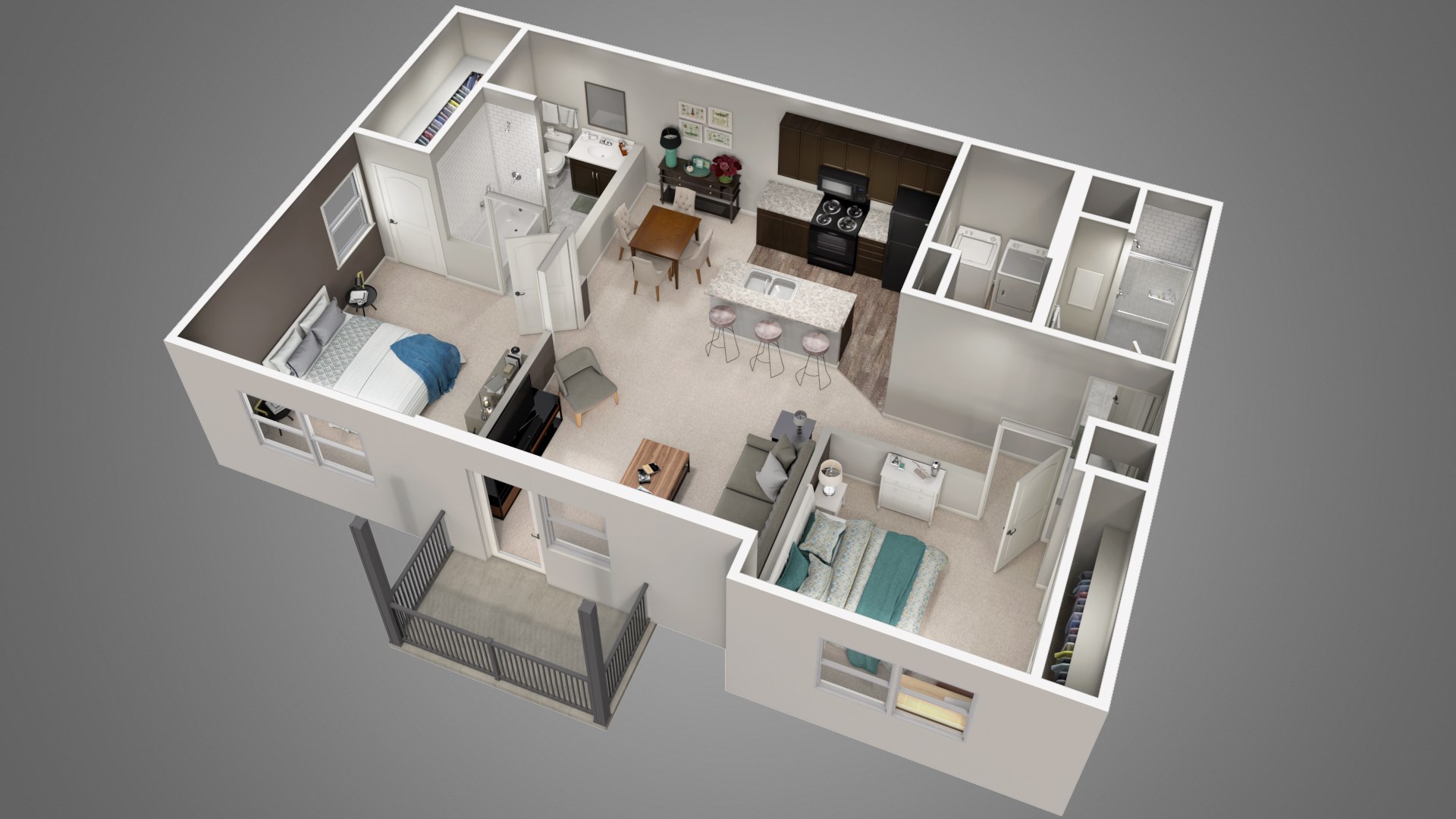 2BD-2BA Floor Plan